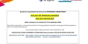 AULAS DE MANUALIDADES Y AULAS SOCIALES