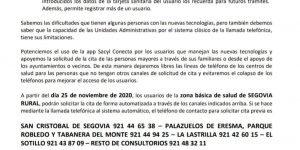 COMUNICACIÓN DE LA GERENCIA DE ASISTENCIA SANITARIA DE SEGOVIA