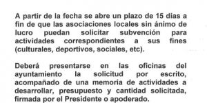 SUBVENCIÓN PARA ASOCIACIONES